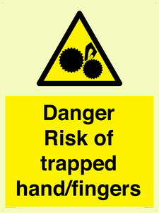 Danger Risk of trapped hand/fingers